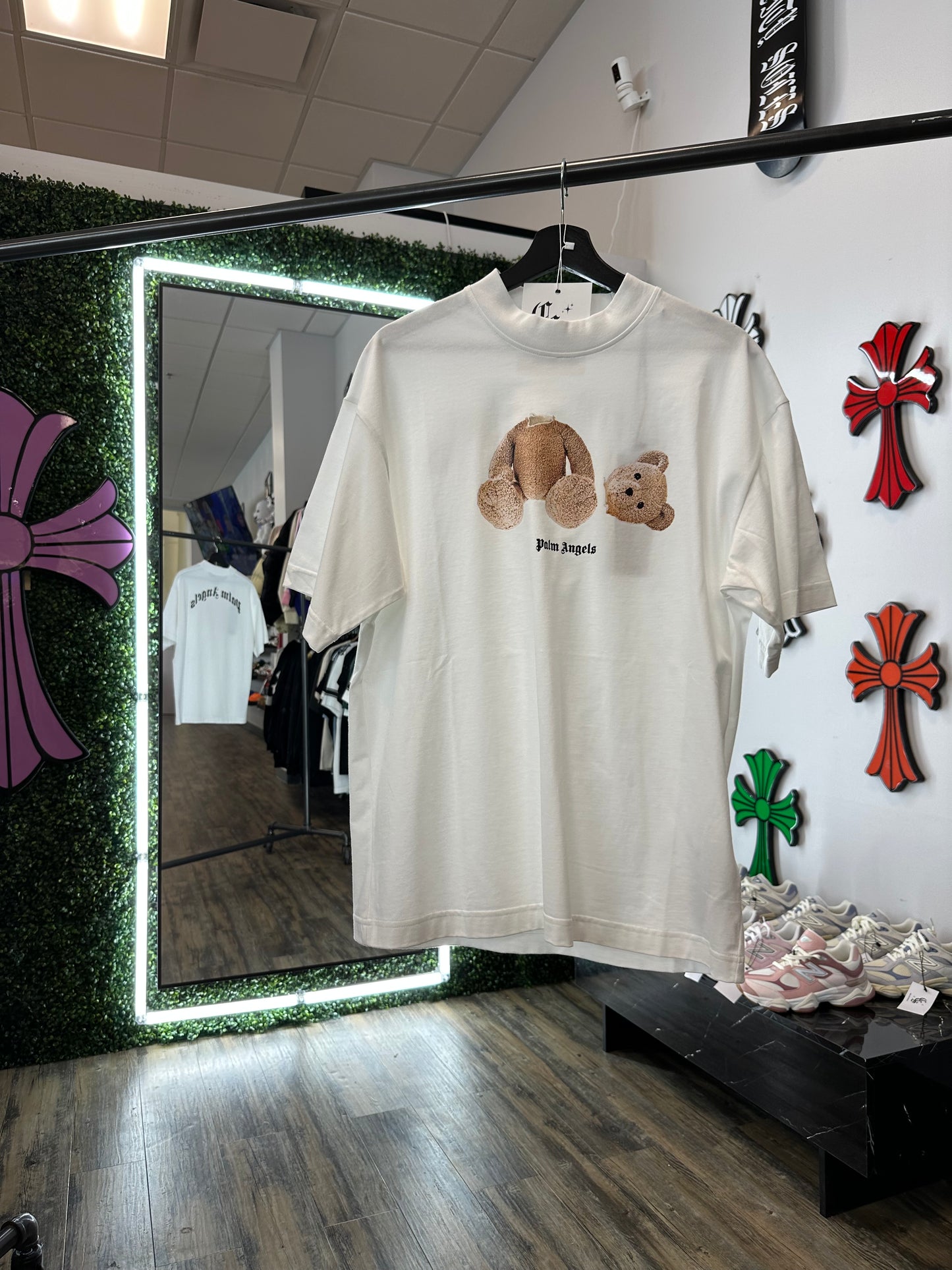 PALM ANGELS WHITE BEAR T-SHIRT
